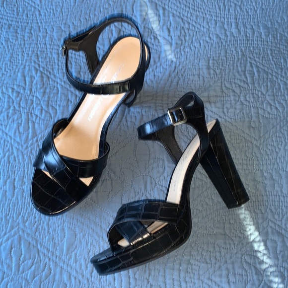 Chinese Laundry Black Strappy Crocodile Sandals Shoe‎ Size 9.5 - Picture 4 of 14
